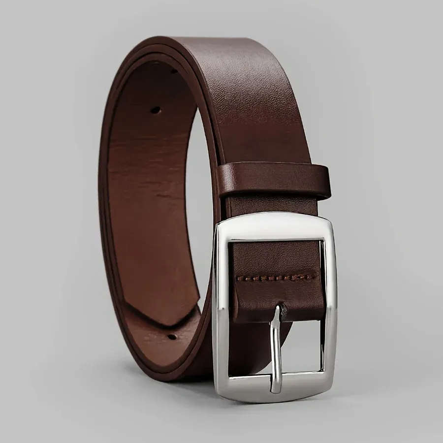 New Luxury Men's PU Leather Belt with Metal Pin Buckle - High Quality Designer Waist Strap for Jeans, Casual Wear, Plus Size Options Available showcase 8