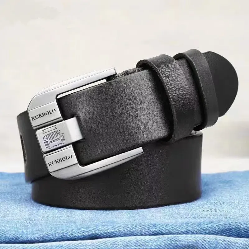 Premium Genuine Leather Belt for Men & Women - Stylish Business Casual Accessory - Durable High-Quality Design for Everyday Wear thumbnail 3