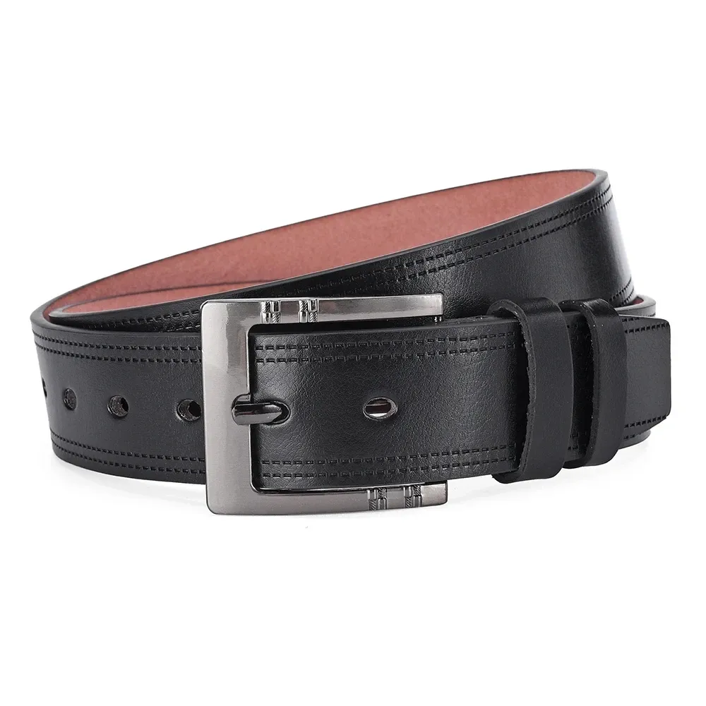 Genuine Leather Men's Belt - High Quality Cowskin Casual Jeans Belt with Business Buckle, Designer Waistband for Fashionable Men - 2024 New Style showcase 7