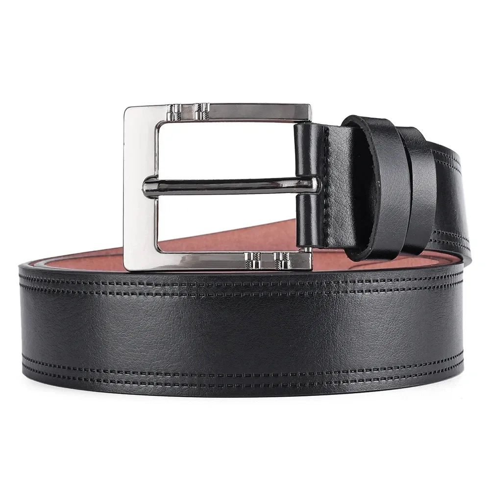 Genuine Leather Men's Belt - High Quality Cowskin Casual Jeans Belt with Business Buckle, Designer Waistband for Fashionable Men - 2024 New Style thumbnail 2
