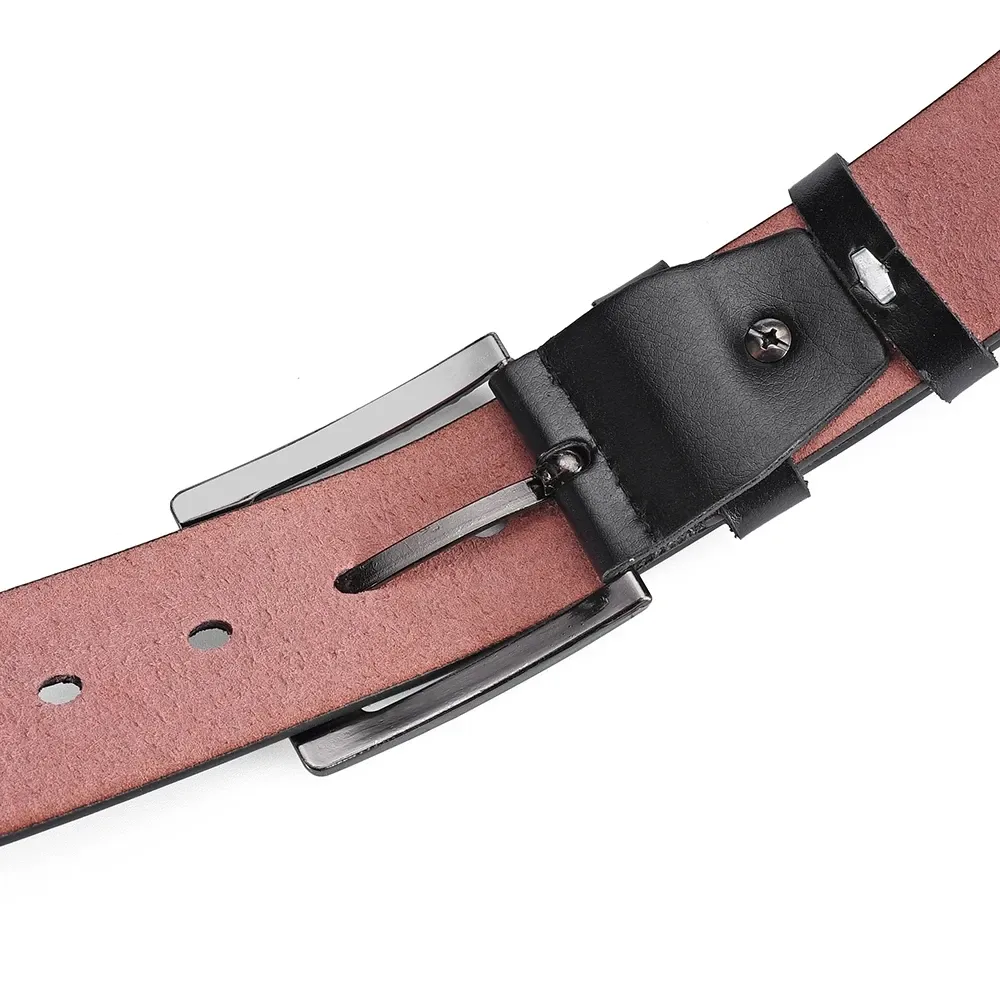 Genuine Leather Men's Belt - High Quality Cowskin Casual Jeans Belt with Business Buckle, Designer Waistband for Fashionable Men - 2024 New Style showcase 8