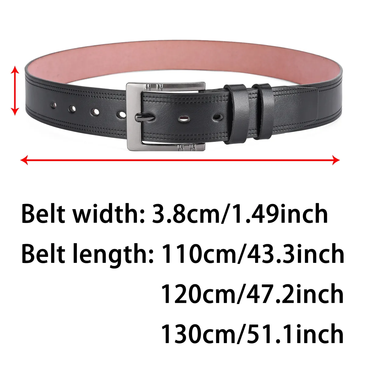 Genuine Leather Men's Belt - High Quality Cowskin Casual Jeans Belt with Business Buckle, Designer Waistband for Fashionable Men - 2024 New Style showcase 3