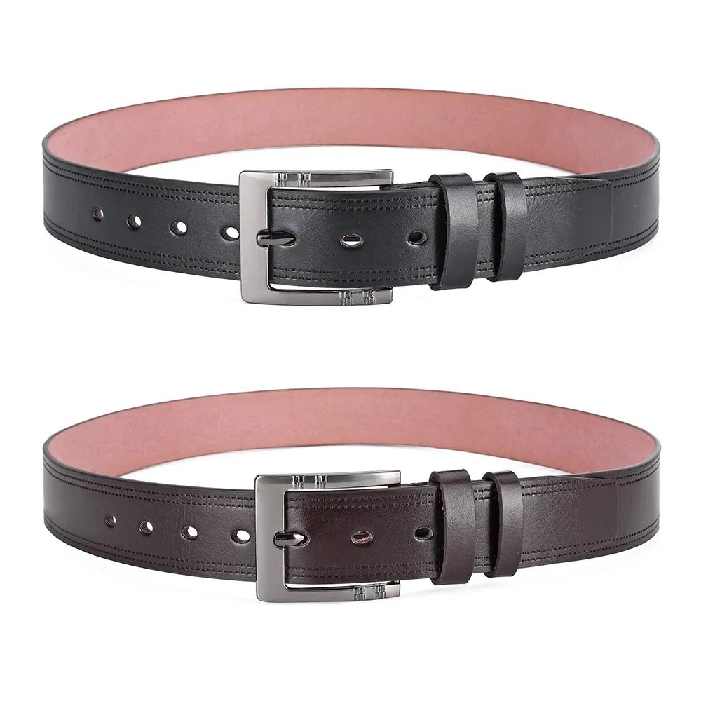 Genuine Leather Men's Belt - High Quality Cowskin Casual Jeans Belt with Business Buckle, Designer Waistband for Fashionable Men - 2024 New Style showcase 9