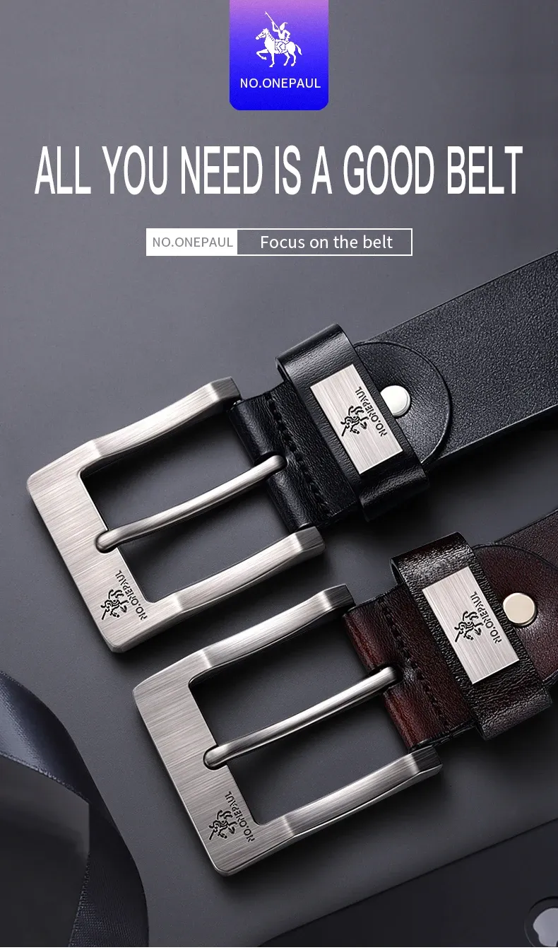 Men's Premium Leather Belt - High-Quality Buckle Casual & Business Jeans Belt, Designer Style for 2025 Fashion showcase 1