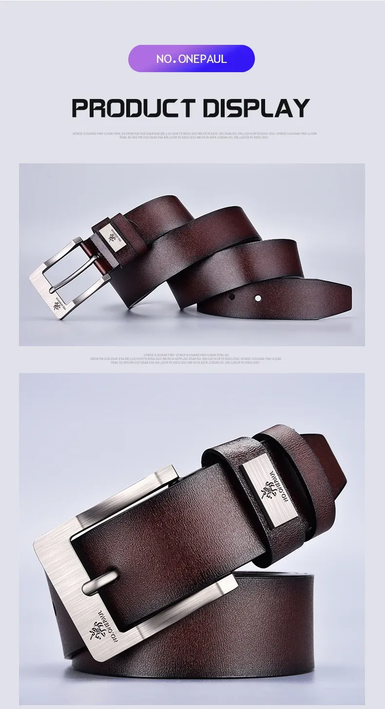 Men's Premium Leather Belt - High-Quality Buckle Casual & Business Jeans Belt, Designer Style for 2025 Fashion showcase 8