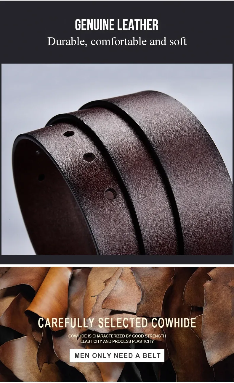 Men's Premium Leather Belt - High-Quality Buckle Casual & Business Jeans Belt, Designer Style for 2025 Fashion showcase 6