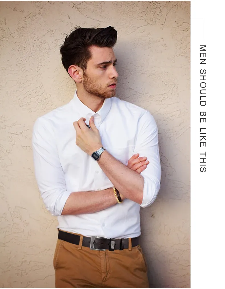 Men's Premium Leather Belt - High-Quality Buckle Casual & Business Jeans Belt, Designer Style for 2025 Fashion showcase 7