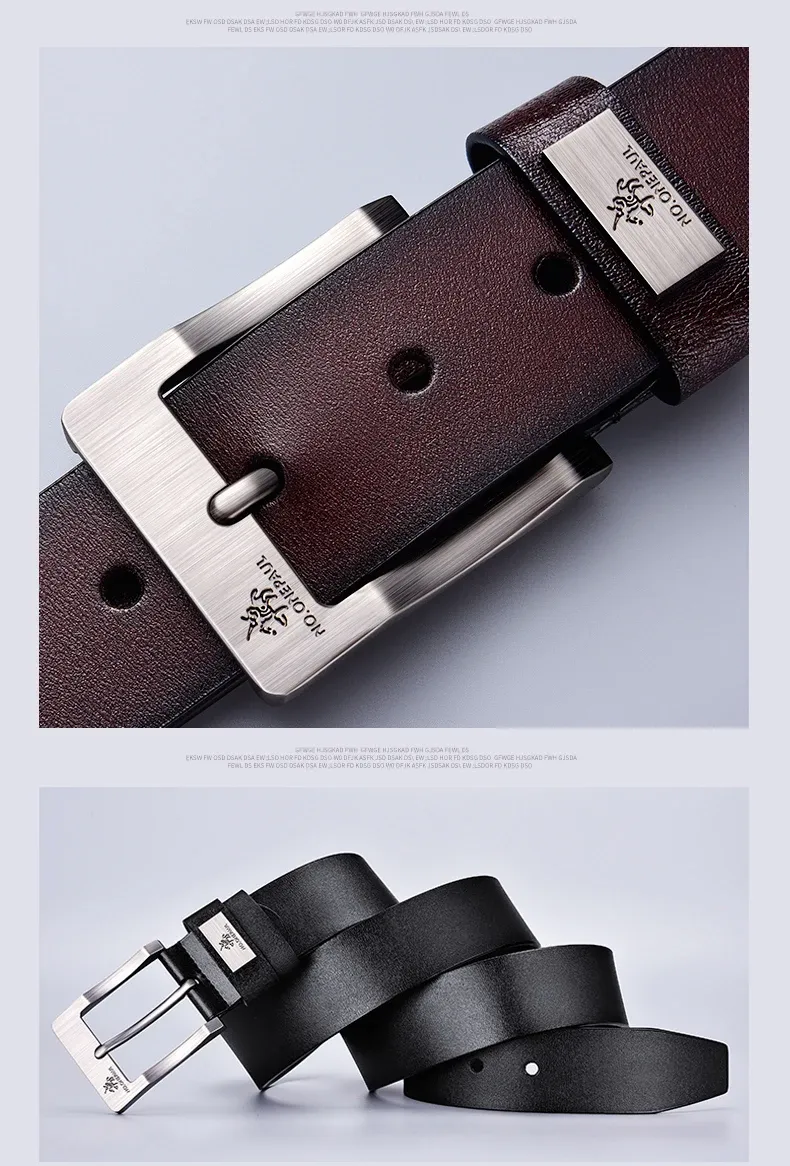 Men's Premium Leather Belt - High-Quality Buckle Casual & Business Jeans Belt, Designer Style for 2025 Fashion showcase 9
