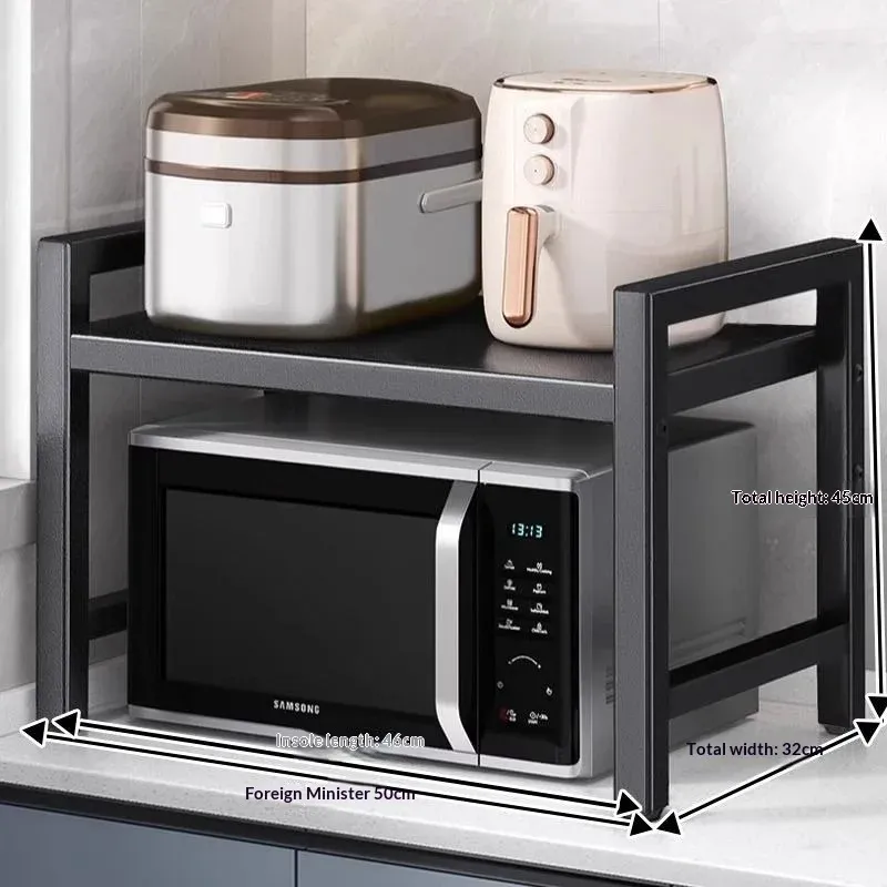 Telescopic Countertop Microwave Storage Rack Shelf - Expandable Organizer for Kitchen Rice Cookers, Ovens, and Appliances - Durable Household Storage Solution showcase 8