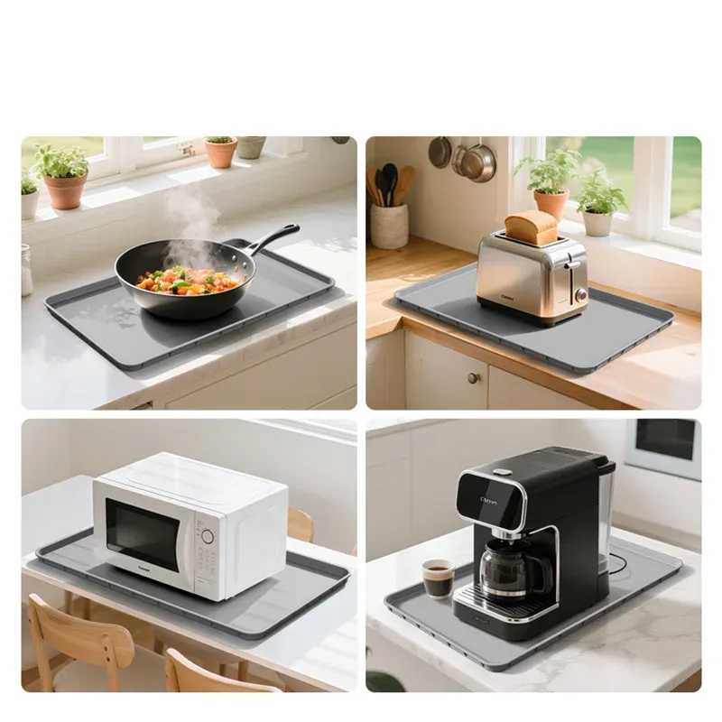 Silicone Heat Resistant Mat for Air Fryer & Microwave Oven - Waterproof, Anti-Slip Kitchen Countertop Protector Pad, Durable & Easy Clean showcase 3