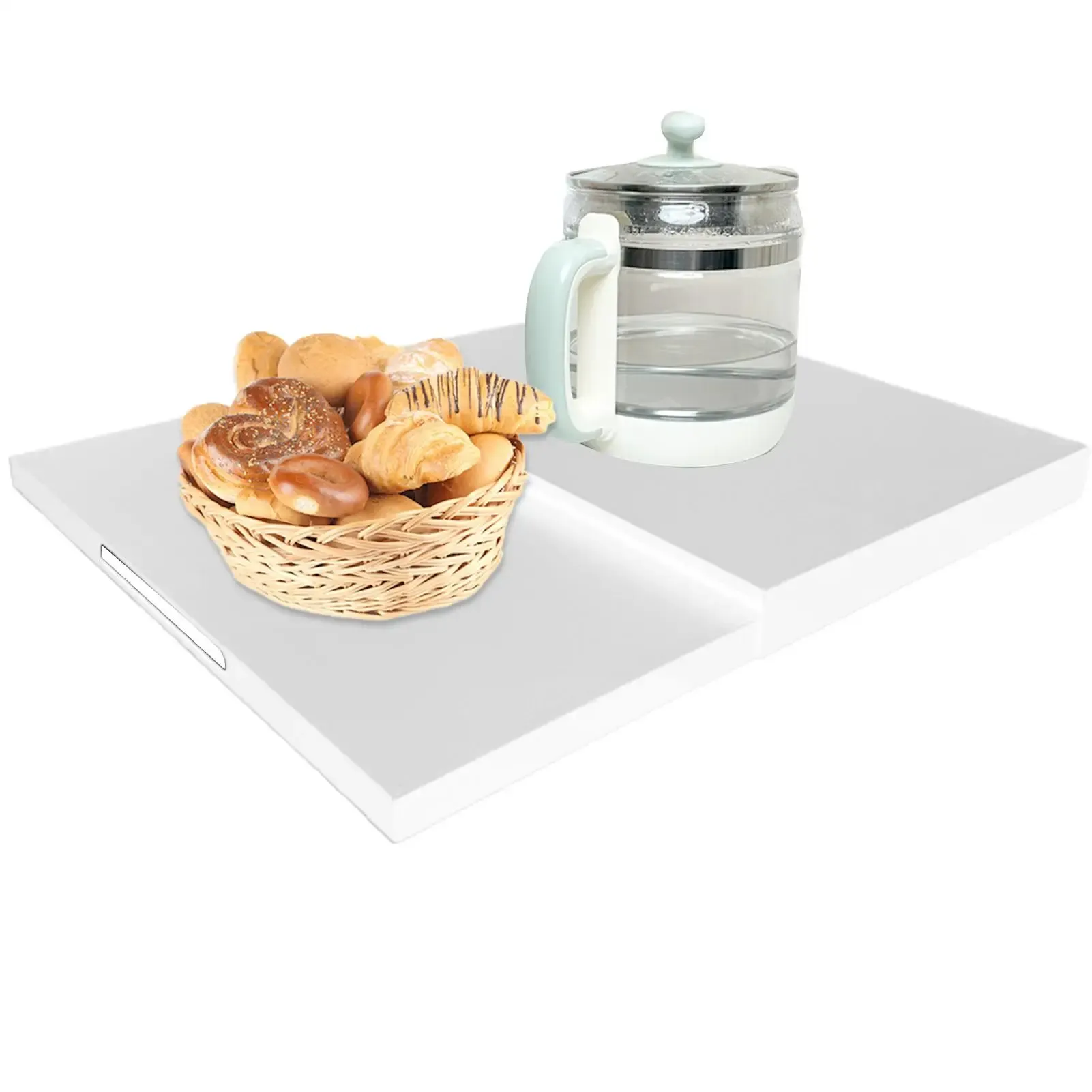 Space Saving Countertop Microwave Stand with Pull Out Drawer, Carbon Steel Oven Rack Organizer for Rice Cooker, Coffee Machine, Kitchen Storage thumbnail 1