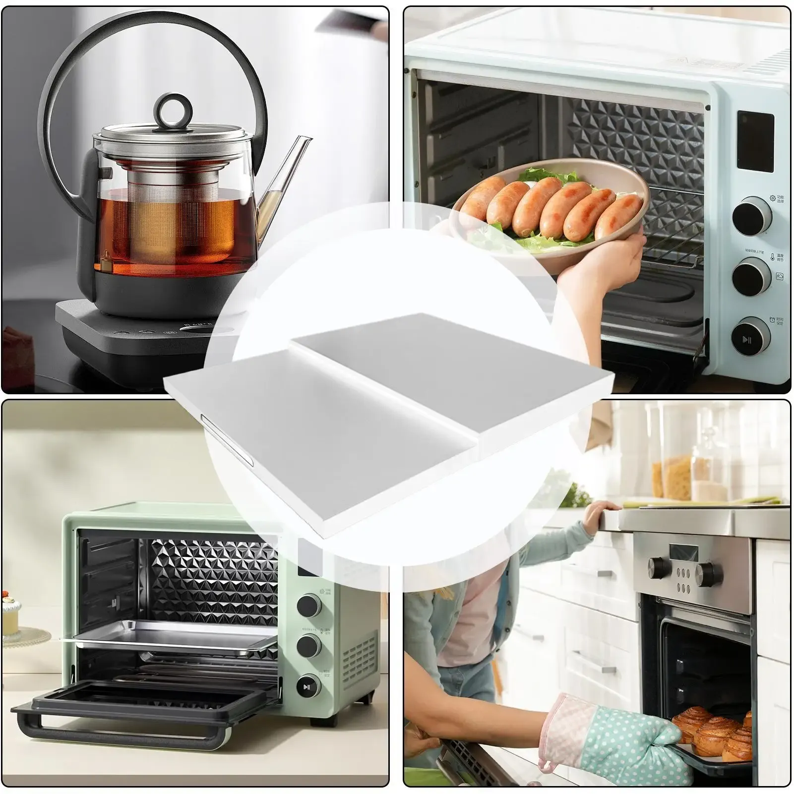 Space Saving Countertop Microwave Stand with Pull Out Drawer, Carbon Steel Oven Rack Organizer for Rice Cooker, Coffee Machine, Kitchen Storage thumbnail 5