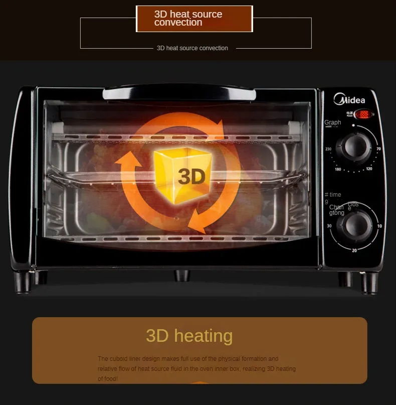 Multifunctional Mini Electric Oven for Home Baking - Compact Kitchen Appliance with Independent Temperature Control for Cakes & More showcase 5