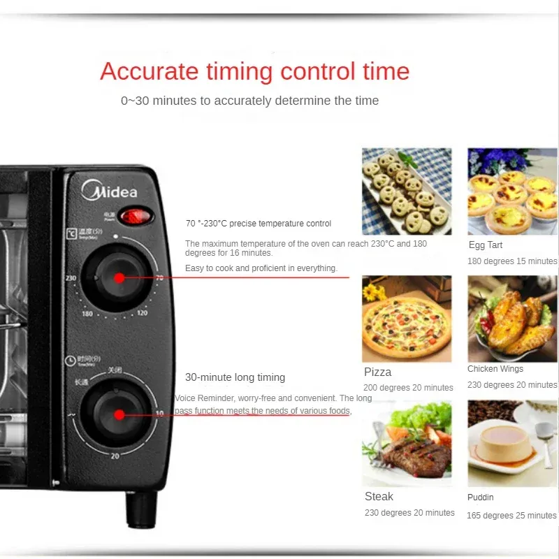 Multifunctional Mini Electric Oven for Home Baking - Compact Kitchen Appliance with Independent Temperature Control for Cakes & More thumbnail 6