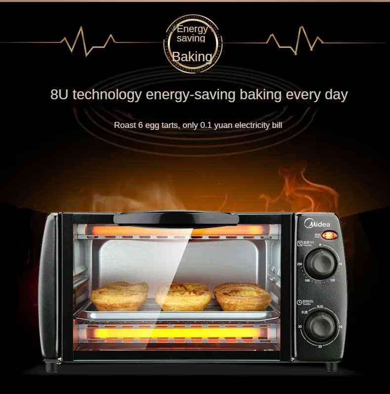 Multifunctional Mini Electric Oven for Home Baking - Compact Kitchen Appliance with Independent Temperature Control for Cakes & More showcase 2