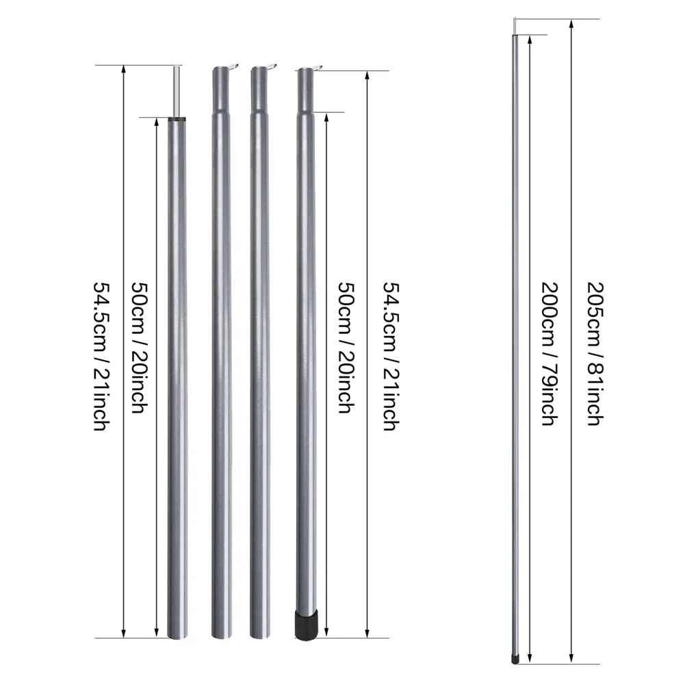 Telescopic Tent Poles Set of 2 - Adjustable Aluminium Camping Awning Poles for Sun Sails, Tarps, and Shelters - Lightweight & Durable Outdoor Gear showcase 4