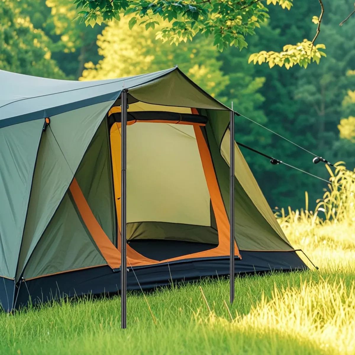 Telescopic Tent Poles Set of 2 - Adjustable Aluminium Camping Awning Poles for Sun Sails, Tarps, and Shelters - Lightweight & Durable Outdoor Gear showcase 13