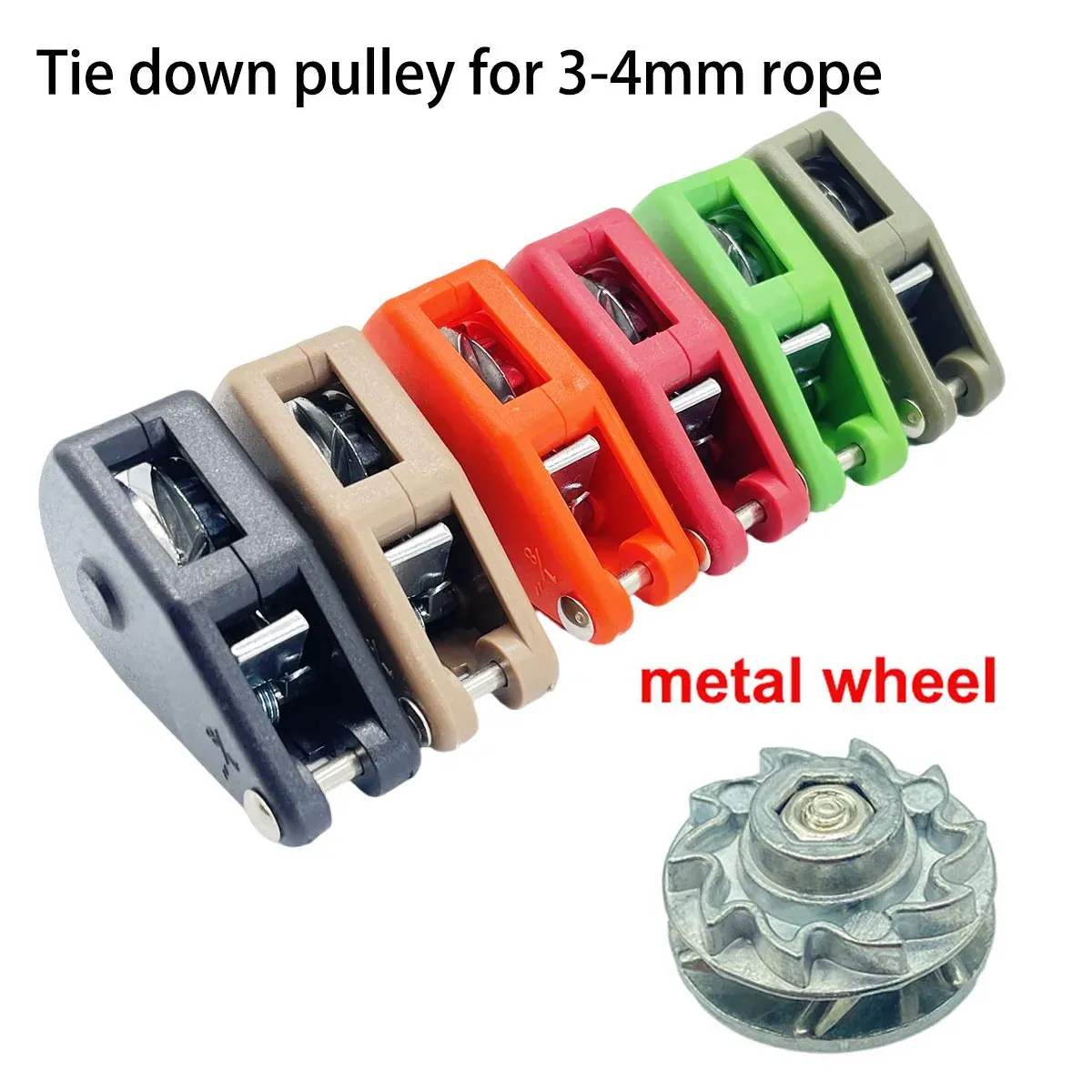 Outdoor Camping Tent Ratchet Pulley System for 3-4mm Rope, Heavy Duty Wind Rope Buckle Tightener, Quick Secure Tie Down Gear