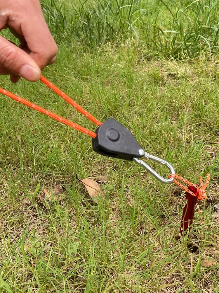 Outdoor Camping Tent Ratchet Pulley System for 3-4mm Rope, Heavy Duty Wind Rope Buckle Tightener, Quick Secure Tie Down Gear showcase 1
