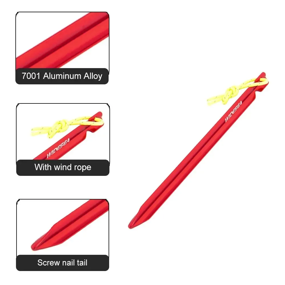 Widesea 4-Piece Camping Tent Pegs and Stakes Set for Hard Snow Floors, Outdoor Hiking and Shelter Equipment Supplies thumbnail 5