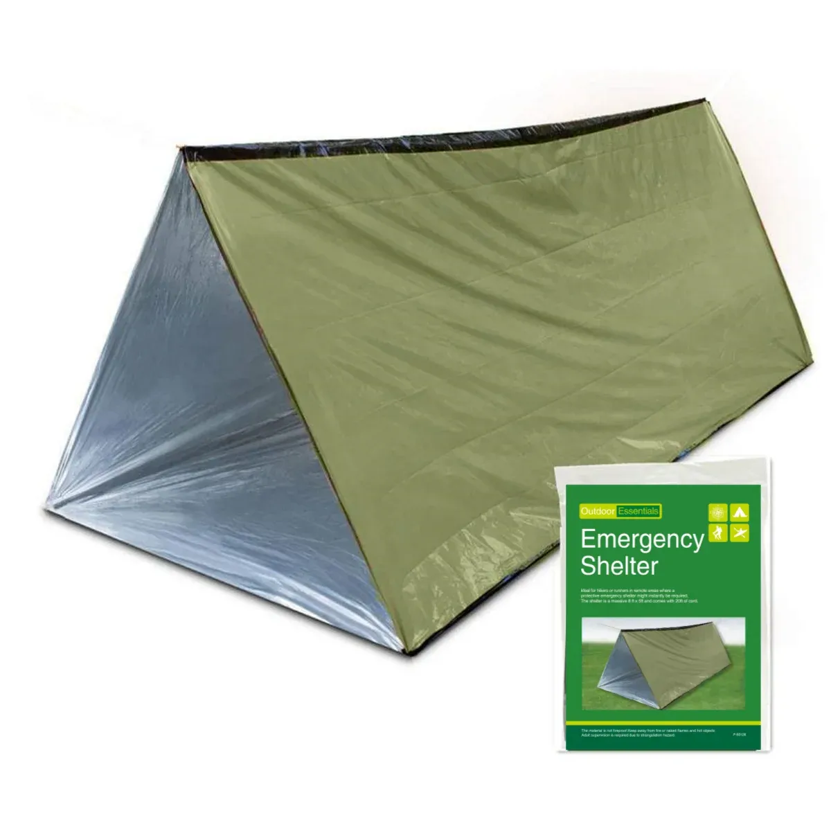 2 Person Waterproof Emergency Tube Tent for Camping & Outdoor Survival - Lightweight, Portable Shelter Reflects 90% Body Heat