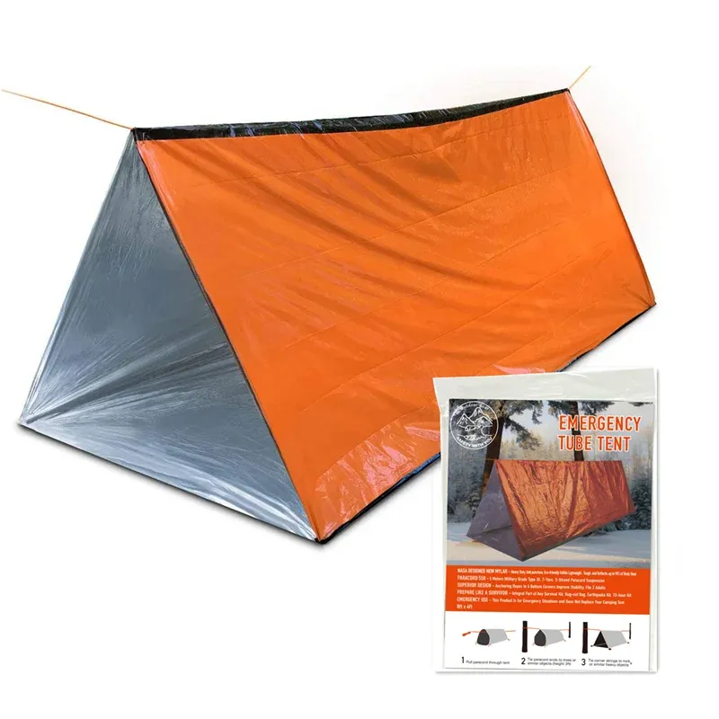2 Person Waterproof Emergency Tube Tent for Camping & Outdoor Survival - Lightweight, Portable Shelter Reflects 90% Body Heat thumbnail 2