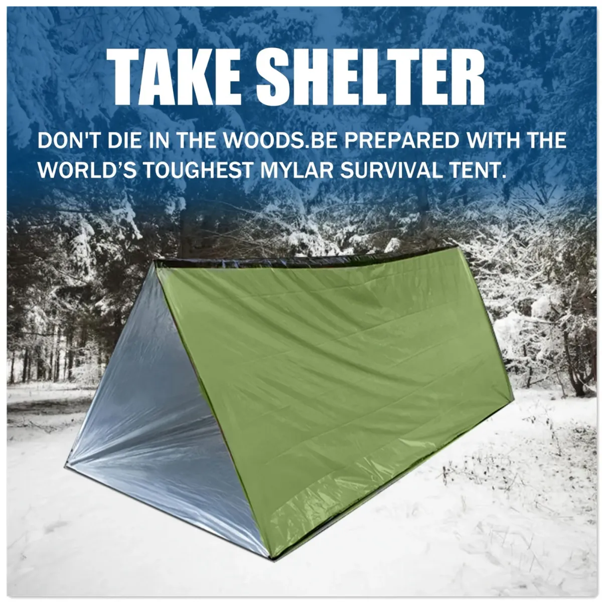 2 Person Waterproof Emergency Tube Tent for Camping & Outdoor Survival - Lightweight, Portable Shelter Reflects 90% Body Heat showcase 2