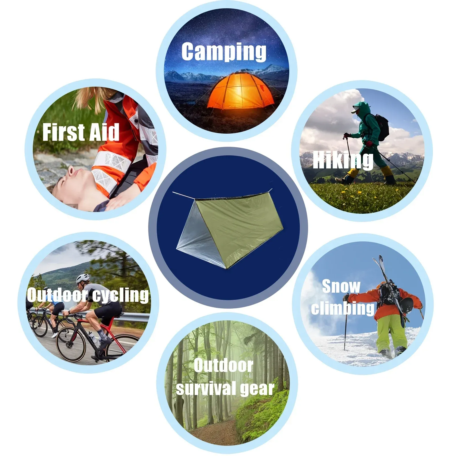 2 Person Waterproof Emergency Tube Tent for Camping & Outdoor Survival - Lightweight, Portable Shelter Reflects 90% Body Heat thumbnail 6