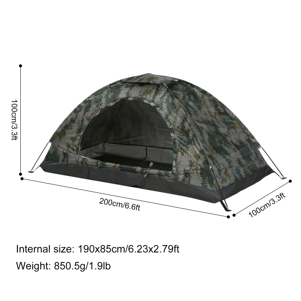 Tomshoo Ultralight 1-2 Person Camping Tent, Single Layer Portable Hiking Tent with Anti-UV Coating UPF 30+, Mesh Ventilation, Fiberglass Poles, Ideal for Outdoor Beach Fishing Adventures showcase 6