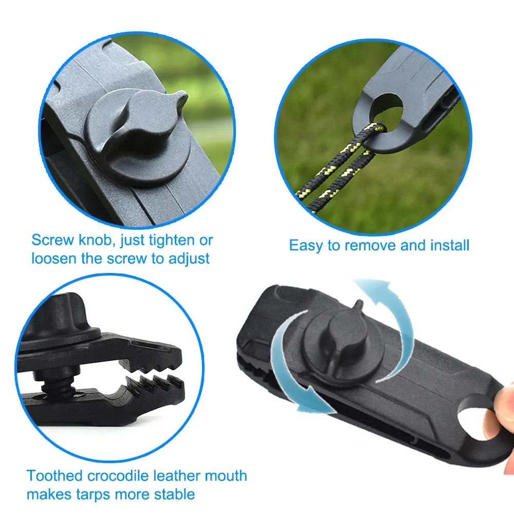 Heavy Duty Camping Tarp Clips (5/10 Pack) - Durable ABS Lock Grip Fasteners for Tents, Awnings, Pool Covers, Bungee Cords - Outdoor Gear for Secure Fixtures thumbnail 4