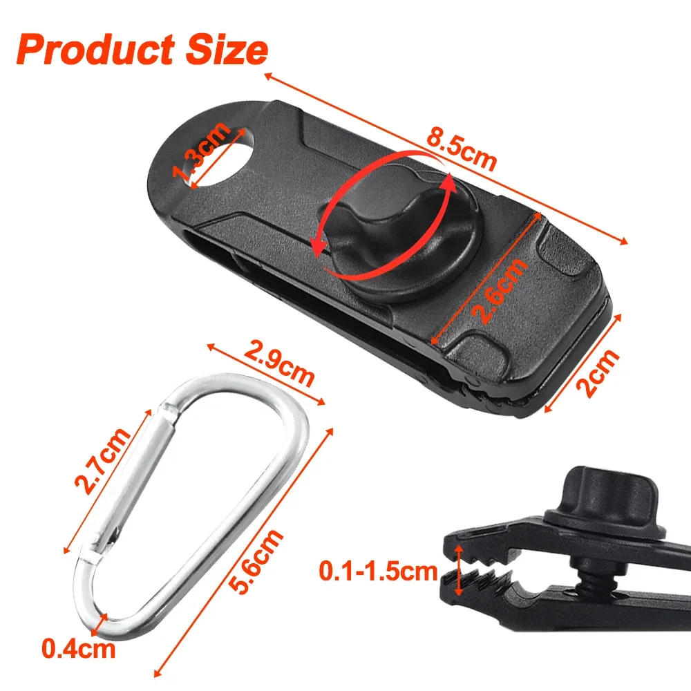 Heavy Duty Camping Tarp Clips (5/10 Pack) - Durable ABS Lock Grip Fasteners for Tents, Awnings, Pool Covers, Bungee Cords - Outdoor Gear for Secure Fixtures thumbnail 3