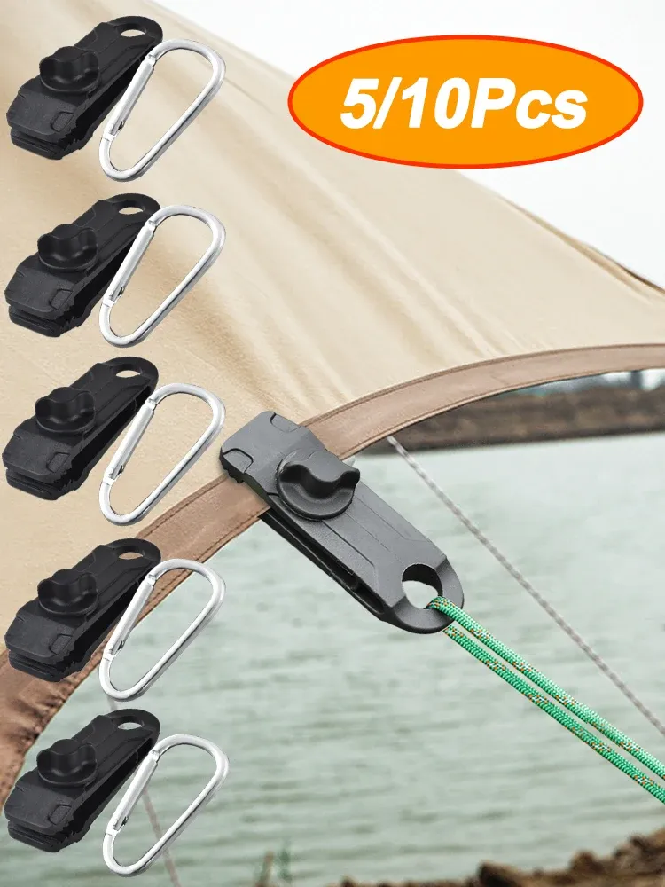 Heavy Duty Camping Tarp Clips (5/10 Pack) - Durable ABS Lock Grip Fasteners for Tents, Awnings, Pool Covers, Bungee Cords - Outdoor Gear for Secure Fixtures showcase 1