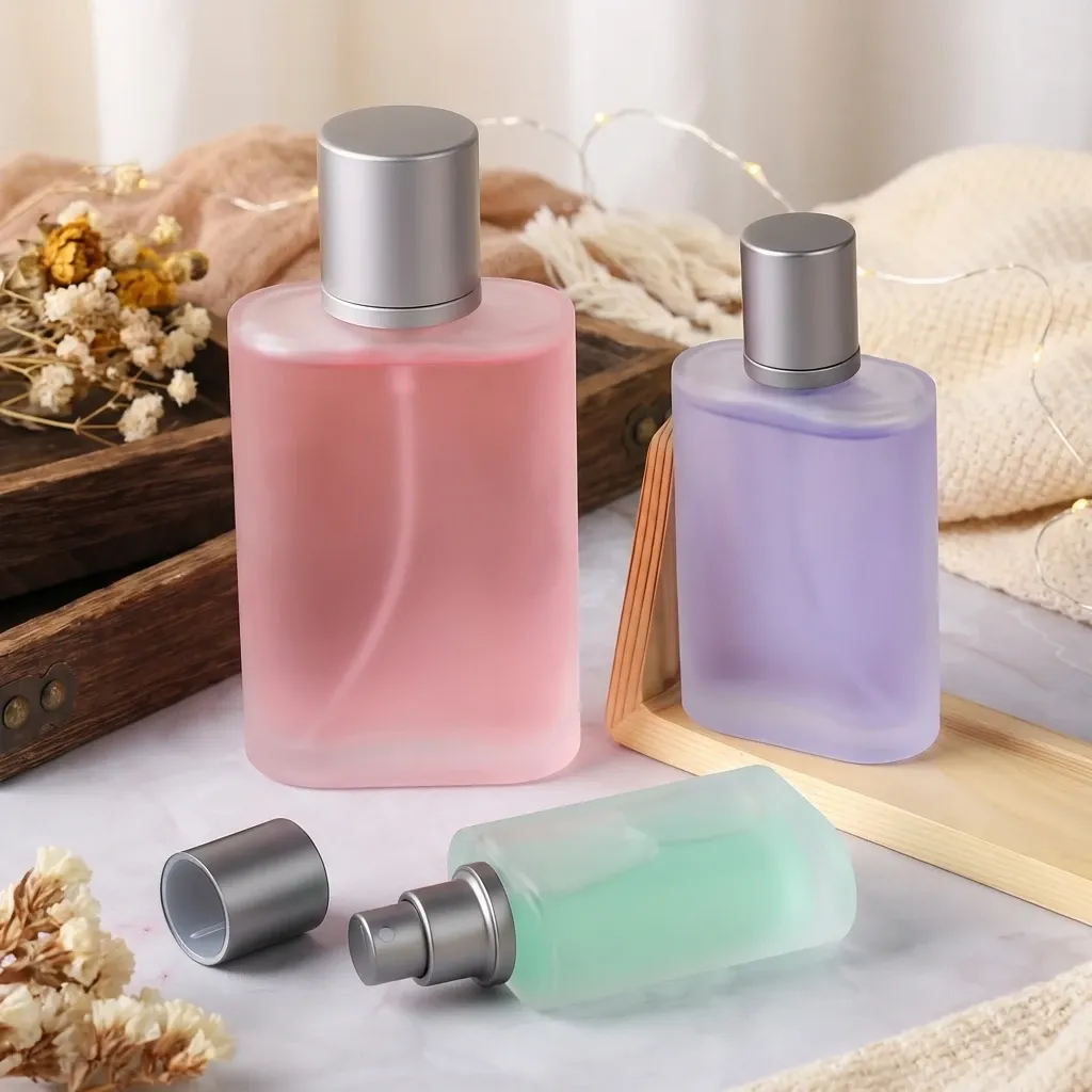 30/50ml Frosted Glass Perfume Atomizer Spray Bottle - Refillable, Portable Fragrance Dispenser for Men & Women showcase 1