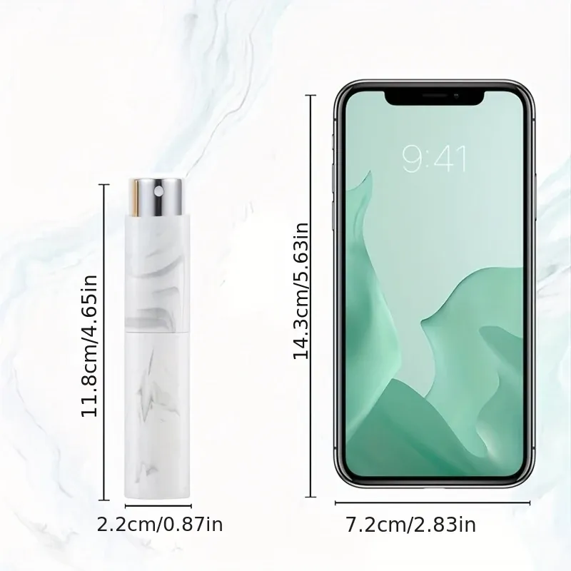3-Piece Marble Pattern Rotating 10ml Perfume Spray Bottles Set - Refillable Mini Travel Cologne Atomizer for Men & Women showcase 4
