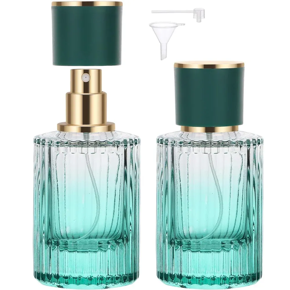 2pcs 30ml Refillable Glass Perfume Atomizer Spray Bottles - Portable Travel Essential Oil Container with Fine Mist Sprayer for Men & Women showcase 1