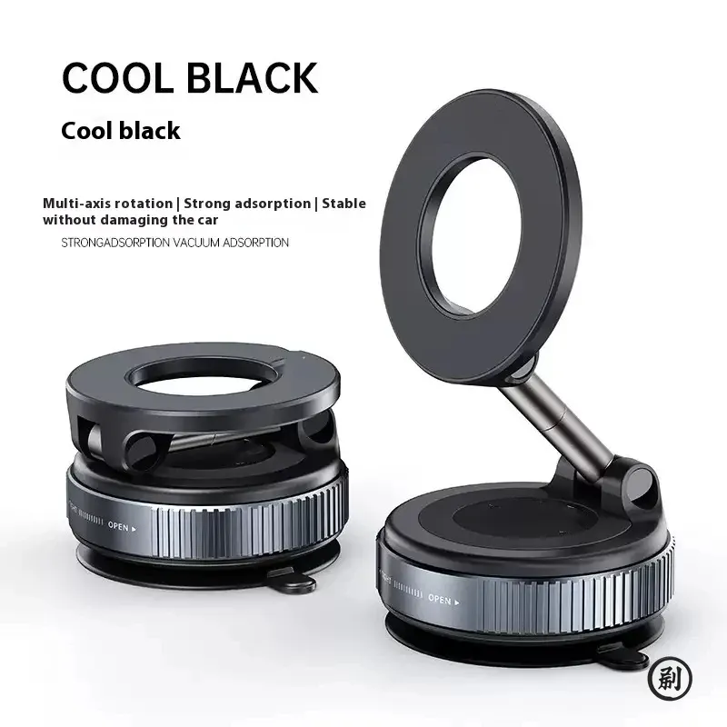 Strong Magnetic Car Phone Holder with 360° Adjustable Vacuum Mount - Foldable, Universal Design for Car, Desk, Bathroom Use showcase 1