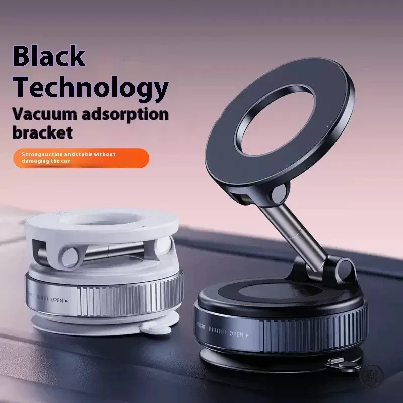 Strong Magnetic Car Phone Holder with 360° Adjustable Vacuum Mount - Foldable, Universal Design for Car, Desk, Bathroom Use thumbnail 2