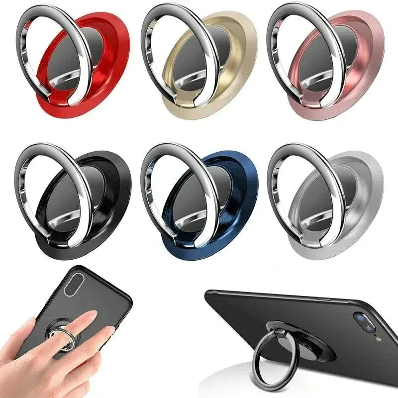 Universal Mini Finger Ring Holder Stand Grip 360 Rotating for Mobile Phone with Car Magnetic Mount Back Sticker Pad Bracket thumbnail 1
