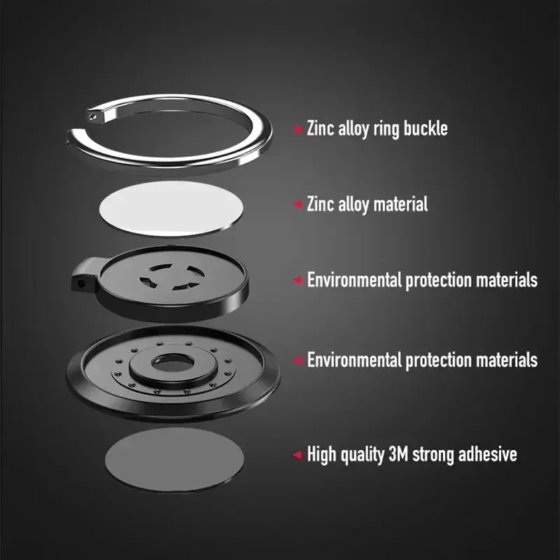 Universal Mini Finger Ring Holder Stand Grip 360 Rotating for Mobile Phone with Car Magnetic Mount Back Sticker Pad Bracket thumbnail 4