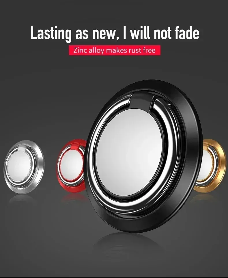 Universal Mini Finger Ring Holder Stand Grip 360 Rotating for Mobile Phone with Car Magnetic Mount Back Sticker Pad Bracket showcase 5