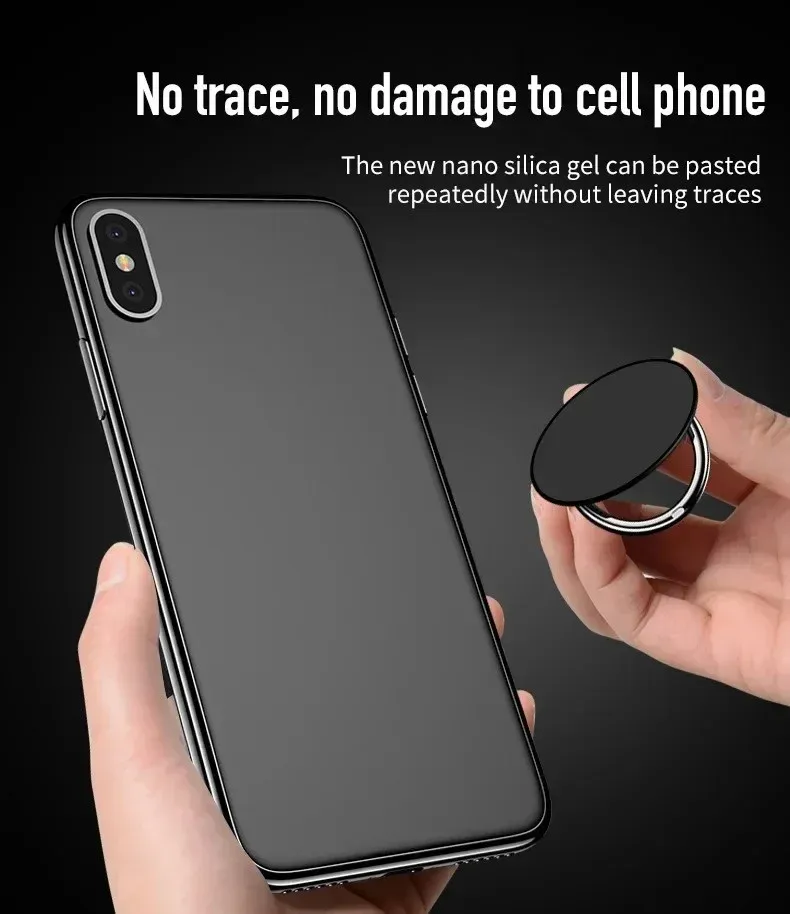 Universal Mini Finger Ring Holder Stand Grip 360 Rotating for Mobile Phone with Car Magnetic Mount Back Sticker Pad Bracket showcase 6