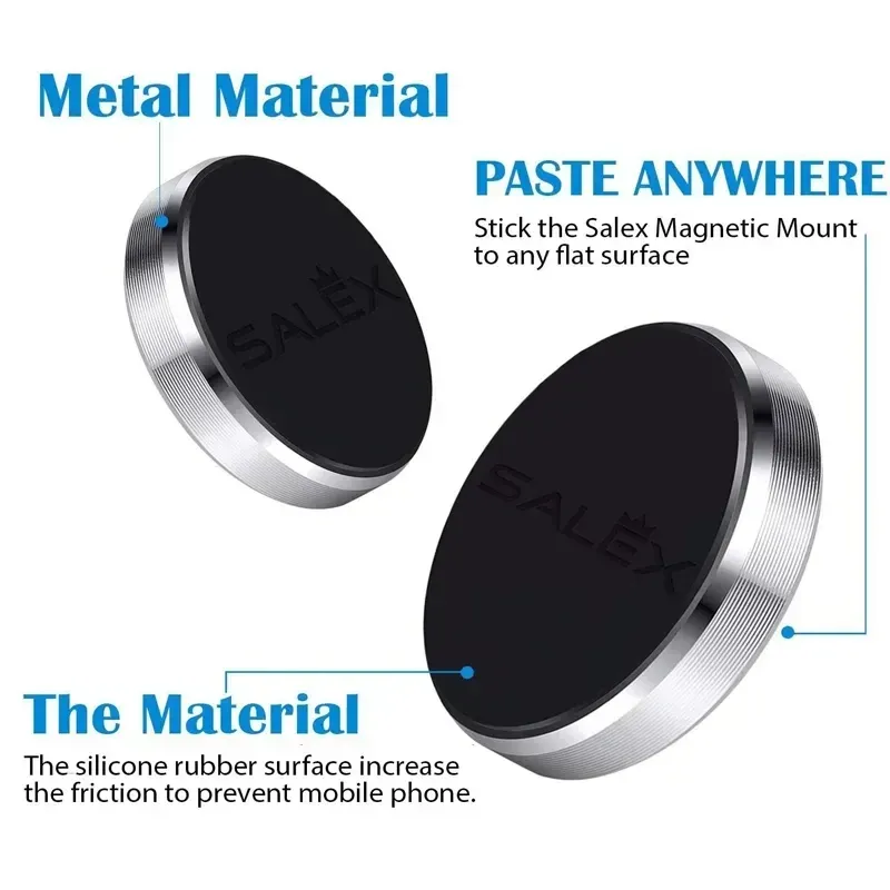 Universal Magnetic Car Phone Holder Mount - 360° Rotatable or Fixed Stand for iPhone, Samsung, Huawei - Dashboard & Wall Sticker thumbnail 3
