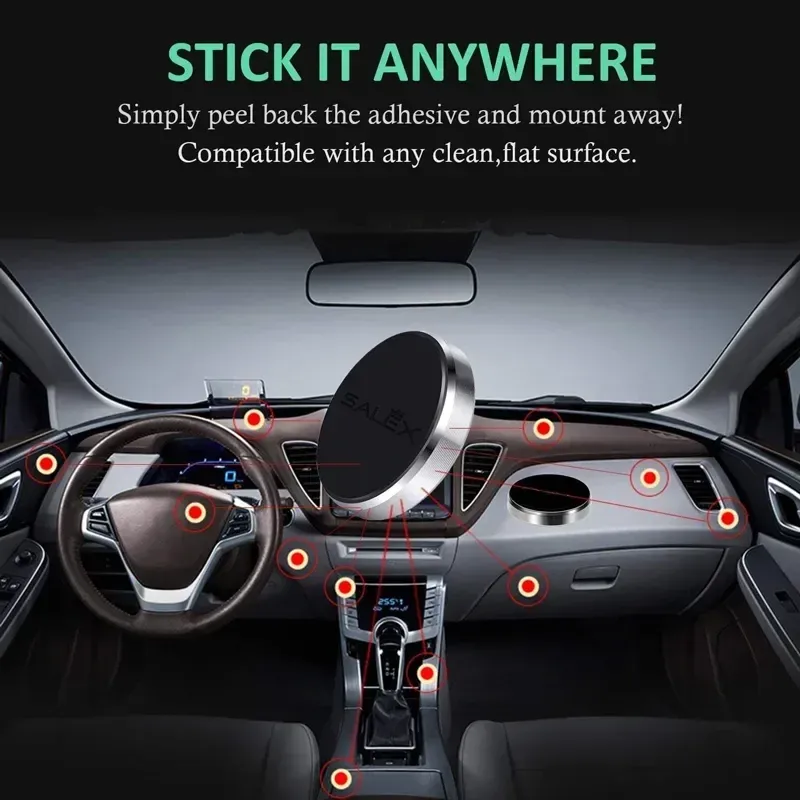 Universal Magnetic Car Phone Holder Mount - 360° Rotatable or Fixed Stand for iPhone, Samsung, Huawei - Dashboard & Wall Sticker thumbnail 5