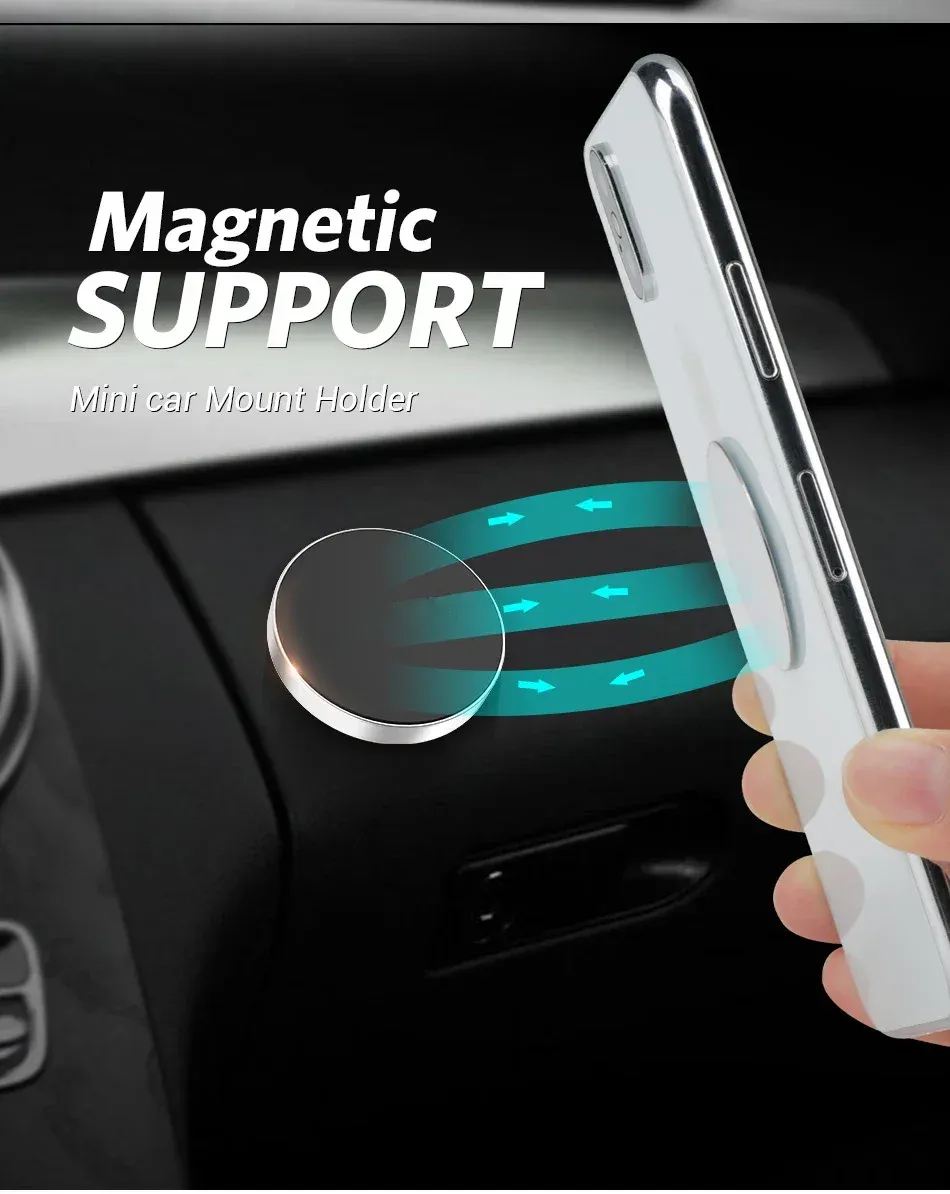Universal Magnetic Car Phone Holder Mount - 360° Rotatable or Fixed Stand for iPhone, Samsung, Huawei - Dashboard & Wall Sticker showcase 6