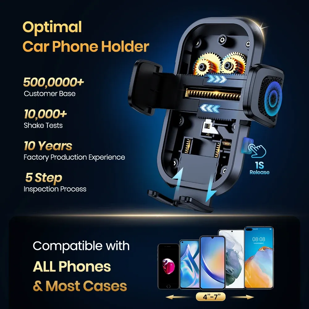 TOPK Universal Car Phone Holder Mount - Air Vent & Dashboard Suction Cup for iPhone, Samsung, Xiaomi (4.7-6.7") - Secure GPS Stand Bracket showcase 10