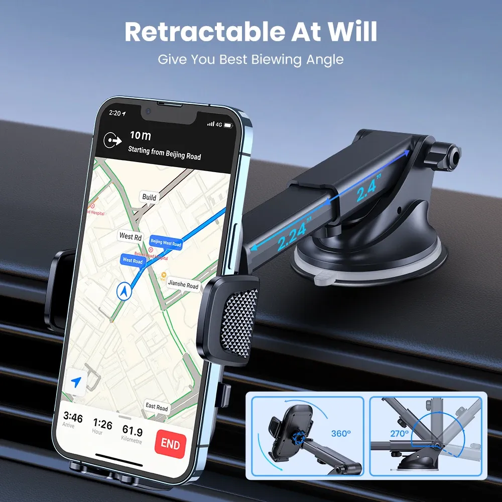 TOPK Universal Car Phone Holder Mount - Air Vent & Dashboard Suction Cup for iPhone, Samsung, Xiaomi (4.7-6.7") - Secure GPS Stand Bracket showcase 17