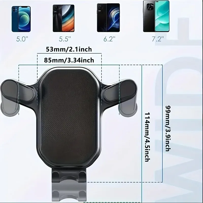 Universal Car Phone Holder Air Vent Clip Mount - Adjustable Stand for 4.7-6.7 Inch Smartphones & GPS Devices, Secure Mobile Cell Support thumbnail 5