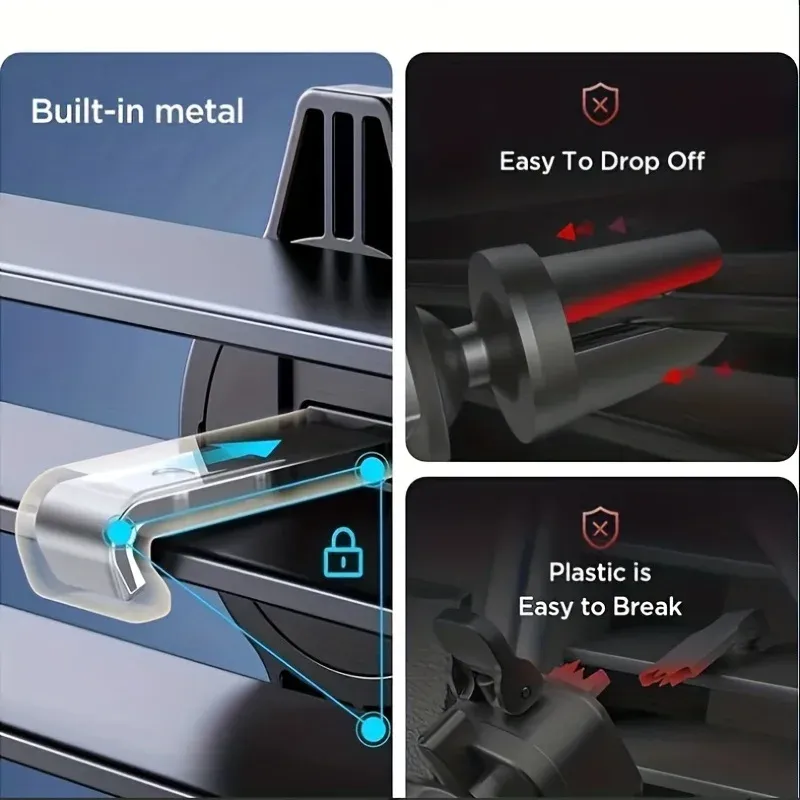 Universal Car Phone Holder Air Vent Clip Mount - Adjustable Stand for 4.7-6.7 Inch Smartphones & GPS Devices, Secure Mobile Cell Support thumbnail 2