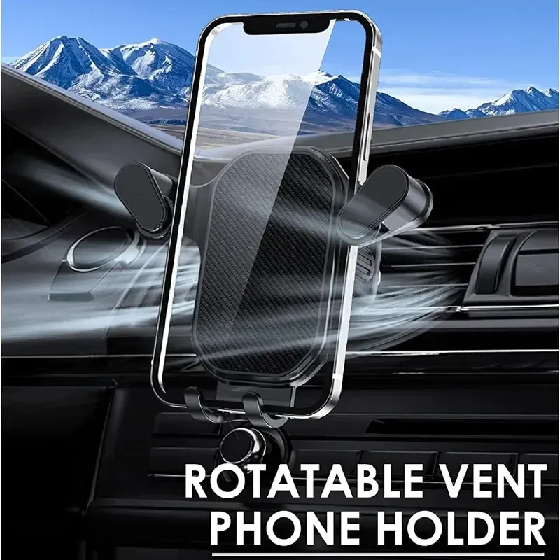 Gravity Car Phone Holder Mount for Air Vent - Universal Stand for iPhone, Samsung, Xiaomi, LG (4.7-7 inch Smartphones) thumbnail 2