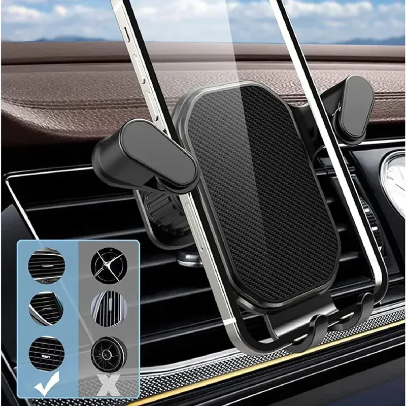 Gravity Car Phone Holder Mount for Air Vent - Universal Stand for iPhone, Samsung, Xiaomi, LG (4.7-7 inch Smartphones) thumbnail 5